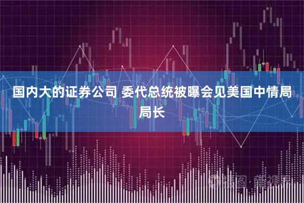 国内大的证券公司 委代总统被曝会见美国中情局局长